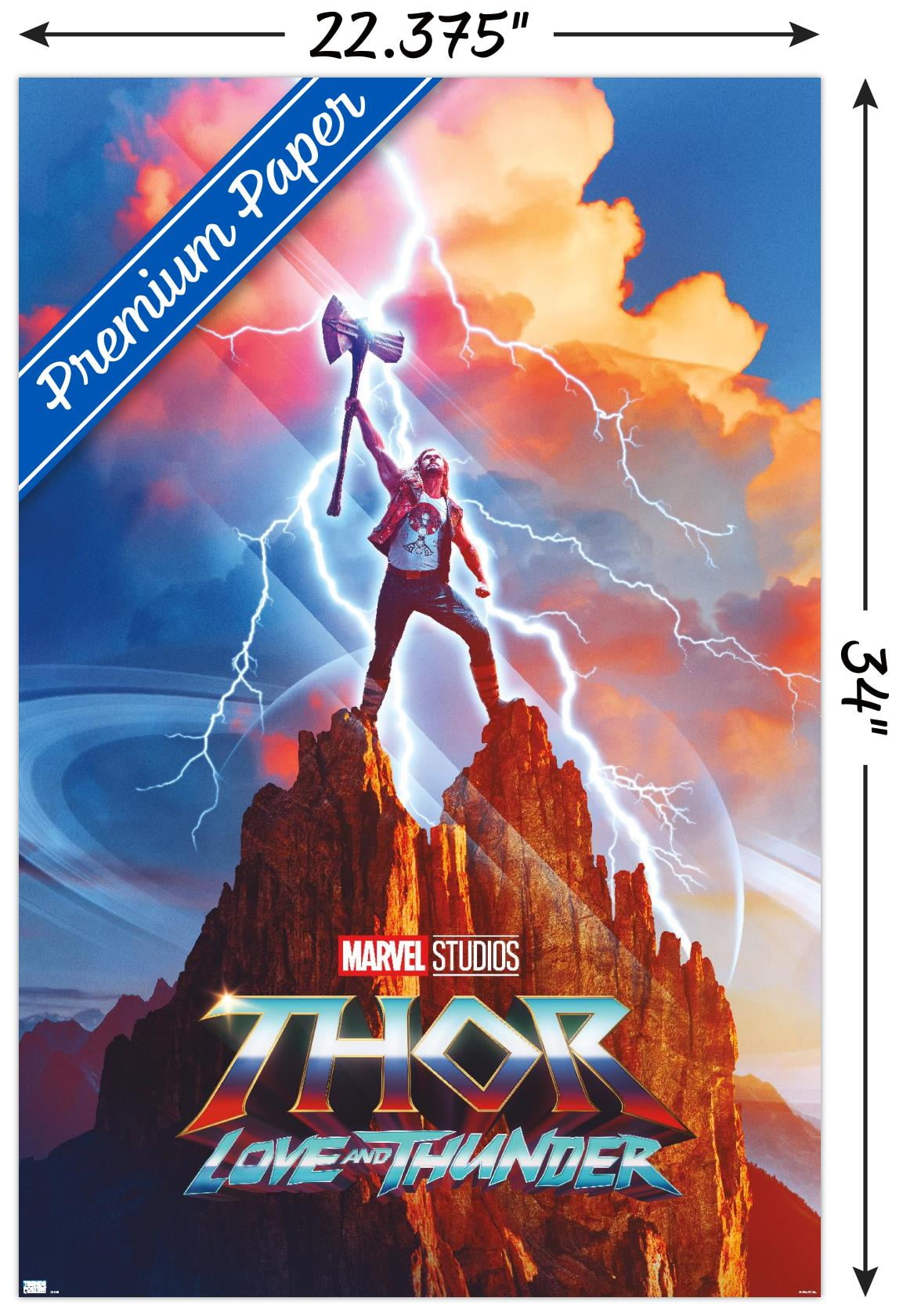 Marvel Thor: Love and Thunder - Thor One Sheet Wall Poster, 22.375" x 34"