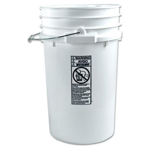7 Gallon HDPE Bucket, White