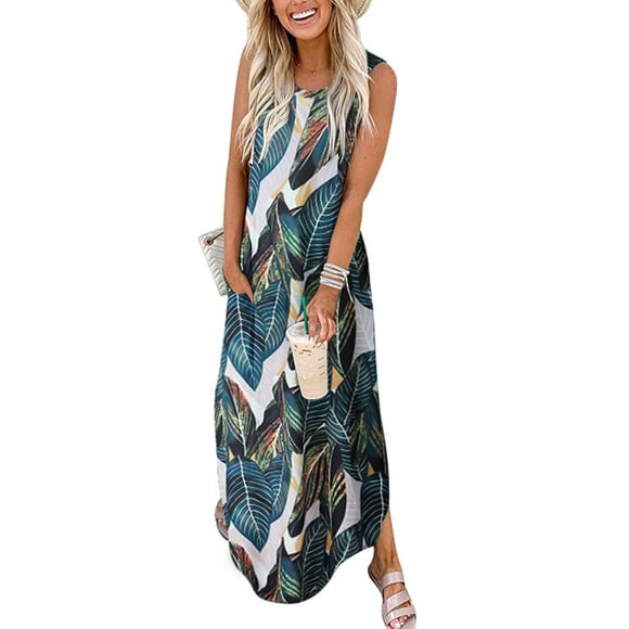 Vestido ANRABESS, casual, holgado, sin mangas, maxi beach