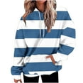 thumbnail image 2 of Zpanxa Women's Striped Color Block Hoodie Long Sleeve Pullover Sweatshirt Casual Oversized Fit with Kangaroo Pockets Streetwear Fashion, 2 of 5