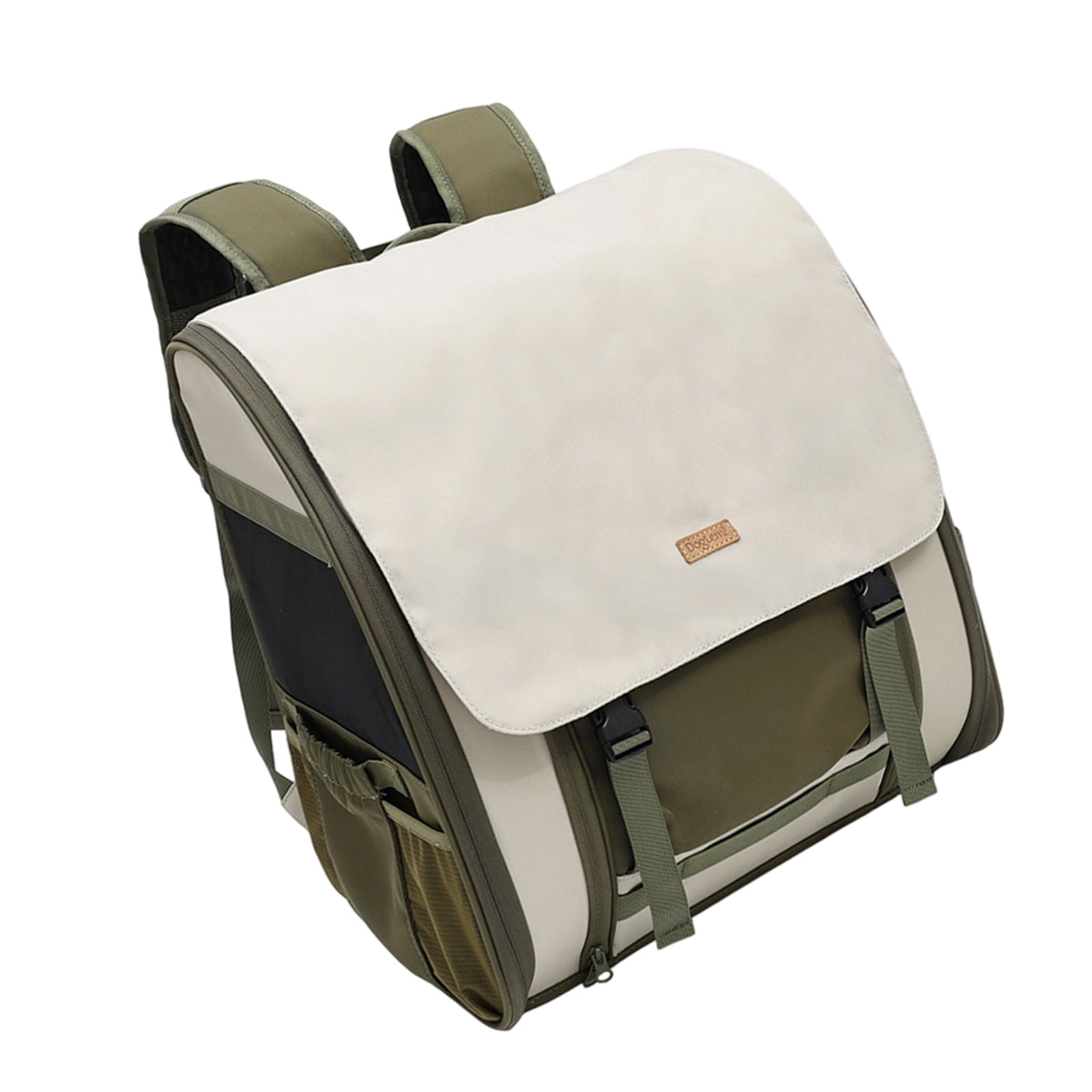 Ventilated Pet Travel Pack for Everyday Outings and Vet Appointments with Shoulder Belt Edges Zip Fastened Front Panel and Exterior Storage Pouches
