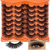 Mink Lashes Fluffy 20mm 25 mm Big Long EyeLashes D Curl 3D Dramatic Thick 8D Volume Faux Mink Eyelashes Full Strip False Super Soft Lahses Pack YH203