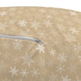 thumbnail image 3 of Snowflake Pouf Cover with Zipper, Rhythmic Abstract Christmas Theme Delicate Simplistic Ornates Illustration, Soft Decorative Fabric Unstuffed Case, 30" W X 17.3" L, Ecru and White, by Ambesonne, 3 of 5
