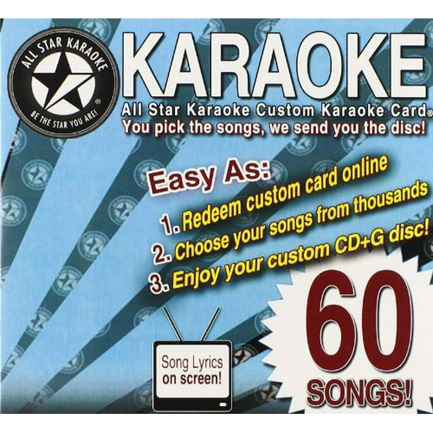 Karaoke 60 Song Custom Karaoke Card Walmart Com