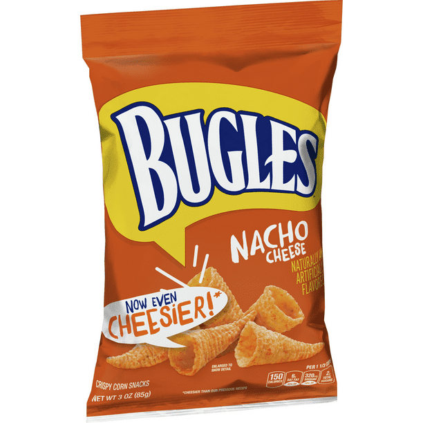 Bugles Nacho Cheese Crispy Corn Snacks, 3 oz