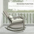 thumbnail image 4 of Outsunny Outdoor Wicker Adirondack Rocking Chair with Seat Cushion Pillow, 4 of 10