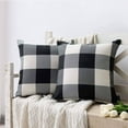 thumbnail image 3 of AUQ 2Pcs Pillow Covers Harmonious Color Match Plaid Pillow Covers Stylish Check Pattern Pillow Protectors with Zipper Standard Size 18x18in Style9, 3 of 3