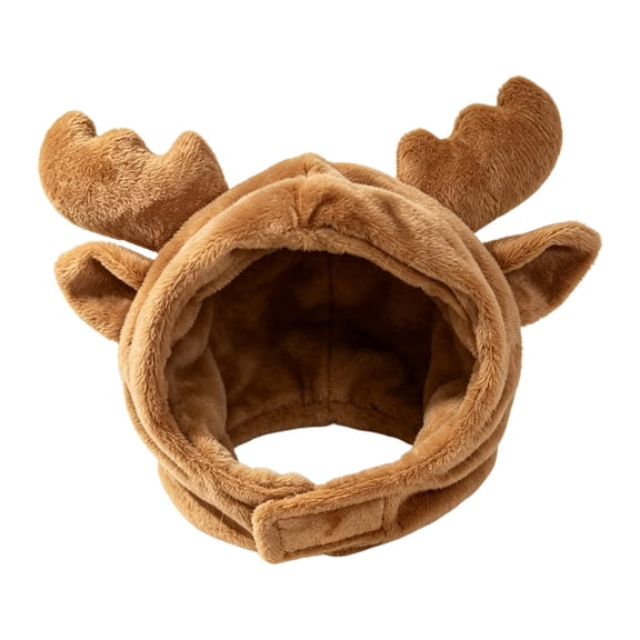 Fegute Christmas Pet Hat for Dogs and Cats, Soft Fabric Holiday Headwear with Reindeer Antlers for Christmas Parties, Adjustable Fit, Cute Holiday Accessories