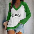 thumbnail image 2 of Pompotops Blouse Décontractée pour Femmes Imprimée pour la Saint-Patrick Manches Longues Col en V, 2 of 4
