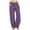 Purple, variant on Women's Cotton Pants Summer High Waisted Palazzo Pants Wide Leg Drawstring Elastic Waist Loose Comfy Trousers (Sky Blue, 3XL)