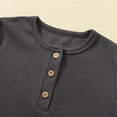 thumbnail image 6 of Godom Boys Short Sleeve Shirt with 3 Button, Henley Shirt for Boys & Girls, Polo Shirt Without Collar,Dark Gray, 6 of 7