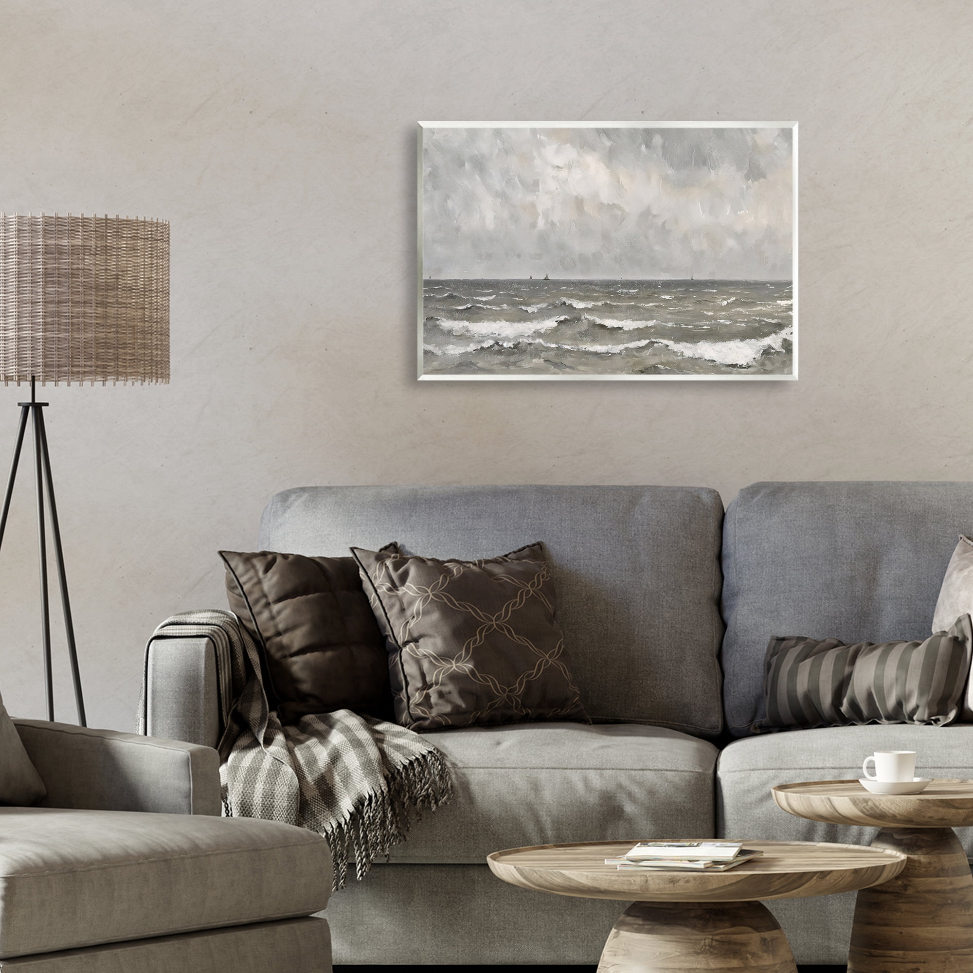 Stupell Industries Stormy Ripples at Sea Wall Plaque Art, design by Jacky Ngan