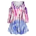 thumbnail image 1 of Talla grande tinte tinte hombro frío cables de celosía Rosegal Camisetas tallas grandes, 1 of 5