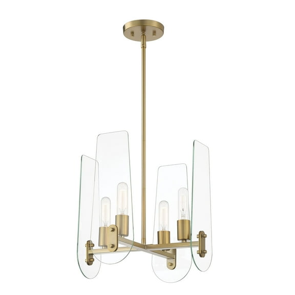 D256M-4CH-BG Designers Fountain Bergen Beach - 4 Light Chandelier In Glam Style-15 Inches Tall and 16 Inches Wide