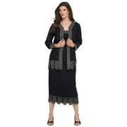 Roaman's Women's Plus Size Beaded Skirt Set