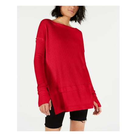 FREE PEOPLE Womens Red Long Sleeve Sweater Size: M