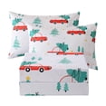 thumbnail image 1 of Juego de sábanas JSD Red Cars Christmas Kids, tamaño completo, 4 piezas, 1 of 8