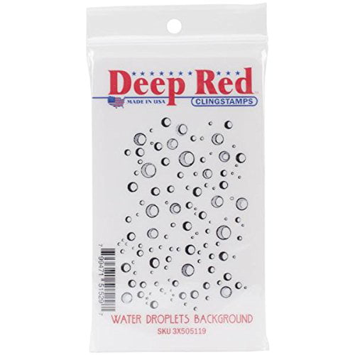Deep Red Stamps Rain Drops Rubber Cling Stamp 