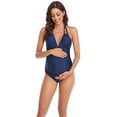 thumbnail image 5 of YUEHUA High Waisted Maternity Swimsuit Bikini Set V Neck Pregnancy Bathing Suits Push Up Two Piece Swimwear, 5 of 10