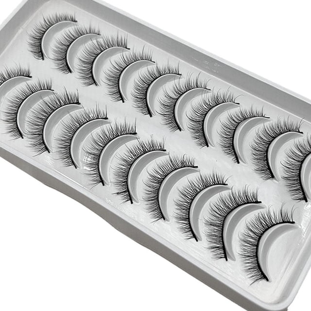 Pestañas postizas naturales EZLIFE 10 pares tenues y esponjosas largas y gruesas