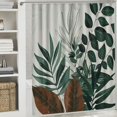 thumbnail image 6 of Orinice Ambesonne Monstera shower curtain, bohemian abstract medieval style art geometric forms and leaf sage tones, fabric bathroom décor set with hooks 69x72, 6 of 7