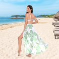 thumbnail image 6 of FORMRS Womens Long Sarong Beach Wrap Semi-Sheer Bikini Skirt Bathing Swimsuit Cover Up, Green Floral, 6 of 7