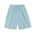 thumbnail image 6 of Binmer Women’s Drawstring Elastic Waist Casual Loungewear Shorts, Womens and Women's Mint Green,Size M-3XL, 6 of 7