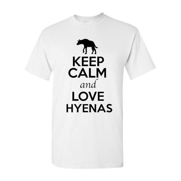Keep Calm And Love Hyenas Canina Animal Lover Adult T-Shirt Tee