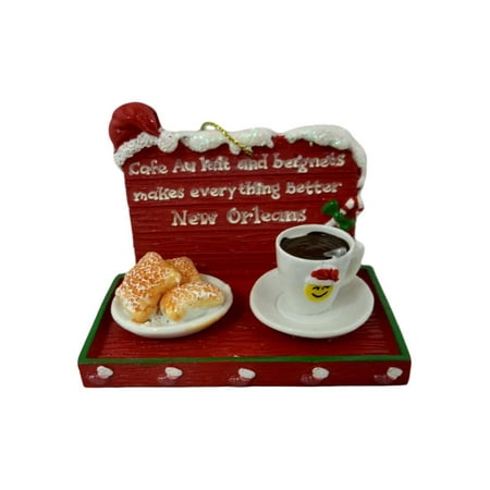 Coffee and Beignets Christmas Ornament Party Favor New (The Best Beignets In New Orleans)