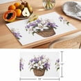 thumbnail image 6 of White Spring Floral Placemats Set of 4 Lavender Botanical Art Summer Place Mats Indoor Wipeable Table Mats Washable Cloth Dining Table Placemats for Kitchen Holiday Party Home Decor 13x19 Inch, 6 of 9