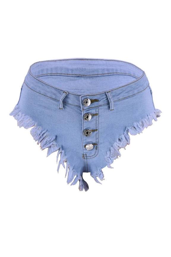 New Women's Summer Sexy Triangle Denim Shorts Fashion High Waist Elastic Nightclub DJ Tassel Jeans Shorts S-XL Drop Ship