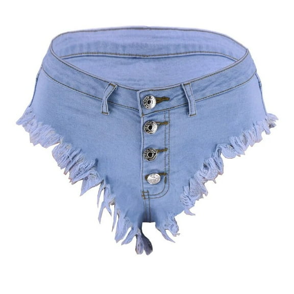 HLSOHJP New Women's Summer Sexy Triangle Denim Shorts Fashion High Waist Elastic Nightclub DJ Tassel Jeans Shorts S-XL Drop Ship