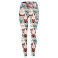 thumbnail image 3 of MKLEKYY Leggings deportivos para mujer Leggings para mujer Leggings de entrenamiento Pantalones con estampado navideño de bloques de color Leggings suaves y elásticos 1023, 3 of 4