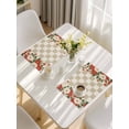thumbnail image 5 of Beige Plaid Placemats Set of 4, Red Floral Japanese Abstract Buffalo Lattice Placemats for Dining Table, Place Mats for Kitchen Tabletop, Waterproof Wipeable Dining Table Mats Set, 5 of 9