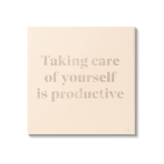 Stupell Industries Taking Care Of Yourself Comforting Motivational Phrase Canvas Wall Art, 17 x 17, Design by Yass Naffas Designs