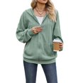thumbnail image 2 of Wevis Women's Full Zip Hooded Jacket Long Sleeve Loose Casual Outerwear With Pockets, 2 of 6