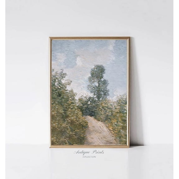 Country Landscape Vintage Wall Art, Countryside, Farmhouse Wall Decor, Antique Rustic Landscape Vertical Print, Unframed Paper Print