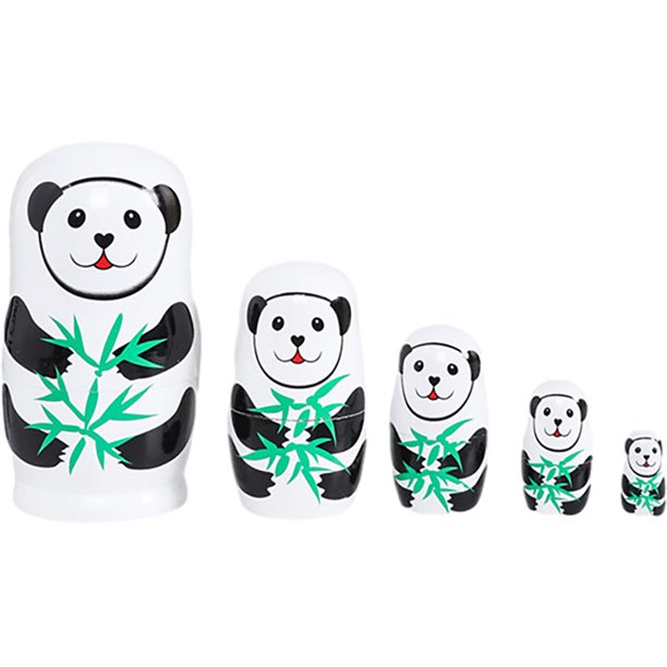 1 Juego de muñecas rusas anidadas, Panda de dibujos animados, muñecas ...