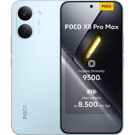 Xiaomi POCO X8 PRO MAX 5G Ai Blue, 512GB+12GB 6.83" AMOLED 120Hz 50MP 8500mAh NFC Dual SIM Unlocked Model Tmobile Mint Tello & Global 2602BPC18G