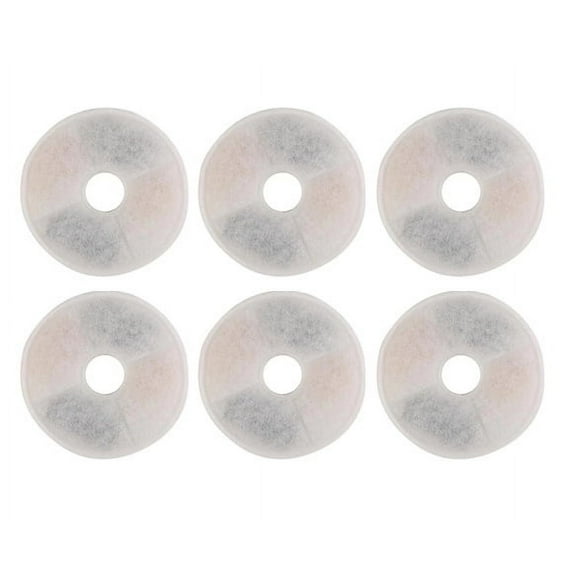 Lunfar 6-piece Catit pet water dispenser filter element, cat water dispenser filter cotton, active carbon resin filter filter