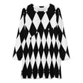 thumbnail image 3 of Black and White harlequin pattern Long Sleeved Dress dresses summer beach dress, 3 of 4