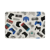 Gaming Bath Mat Boys Gamepad Area Rug Game Joysticks Bedroom Rug Nostalgic Gaming PC Door Mat 16"X24"