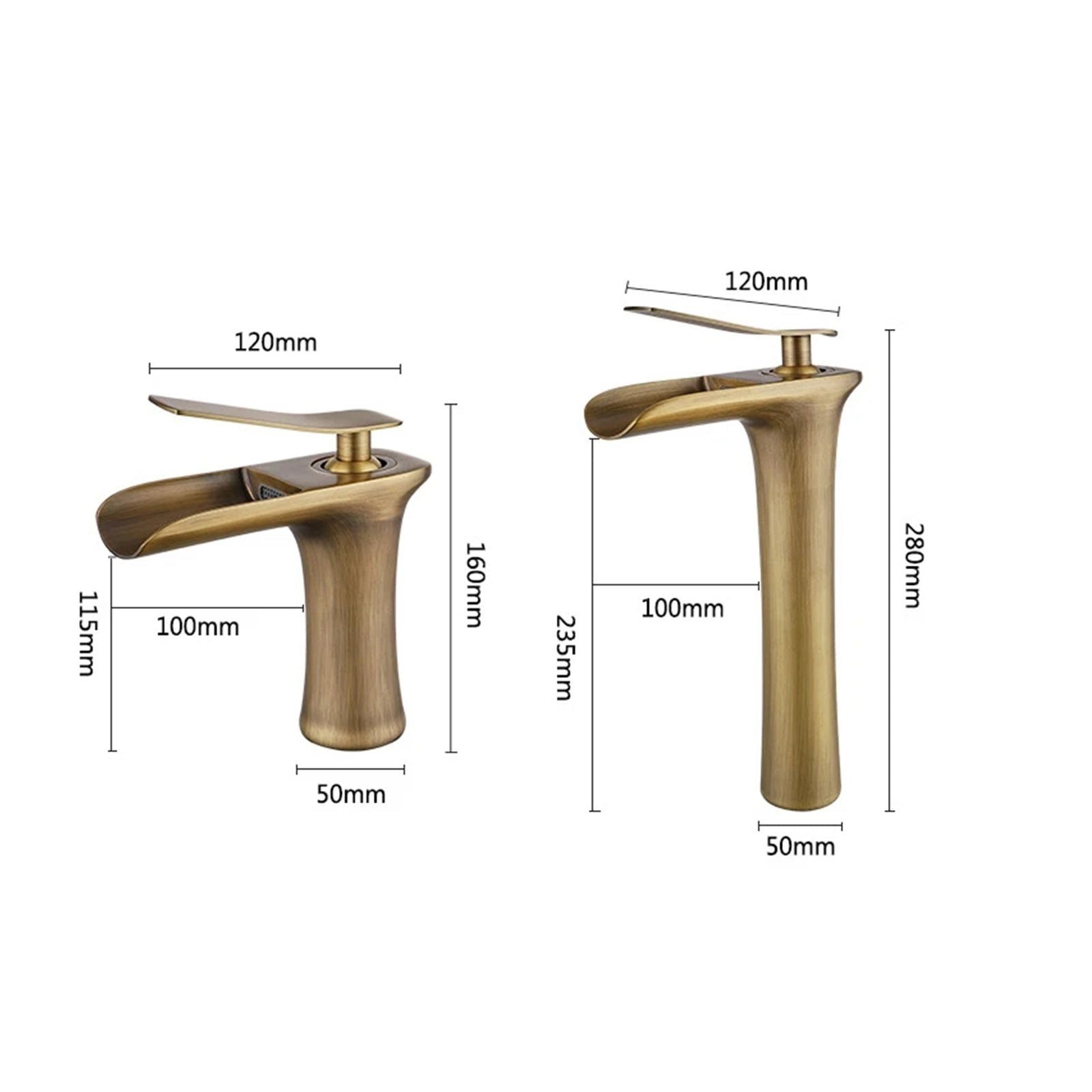 Waterfall Bathroom Basin Sink Faucets, Hot Cold Tap Deck Mounted Water Mixer Tap, Brass Chrome Vanity Single Handle Sink Tap - Modern Design