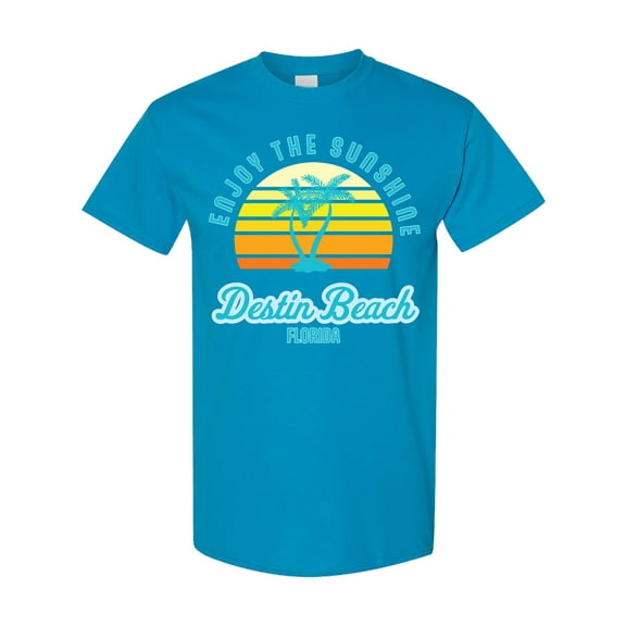 Inktastic Summer Enjoy the Sunshine Destin Beach Florida in Blue T-Shirt