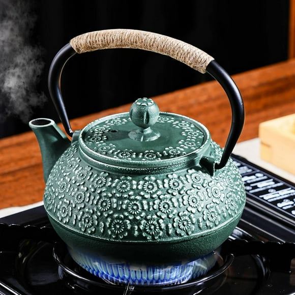Cast Iron Teapot Japanese 30.5 OZ, Tea Kettle Pot for Stove Top (Green)