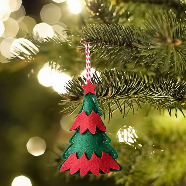 Adorno navideño de tela no tejida con forma de copo de nieve, decoración para árbol de Rkxzt
