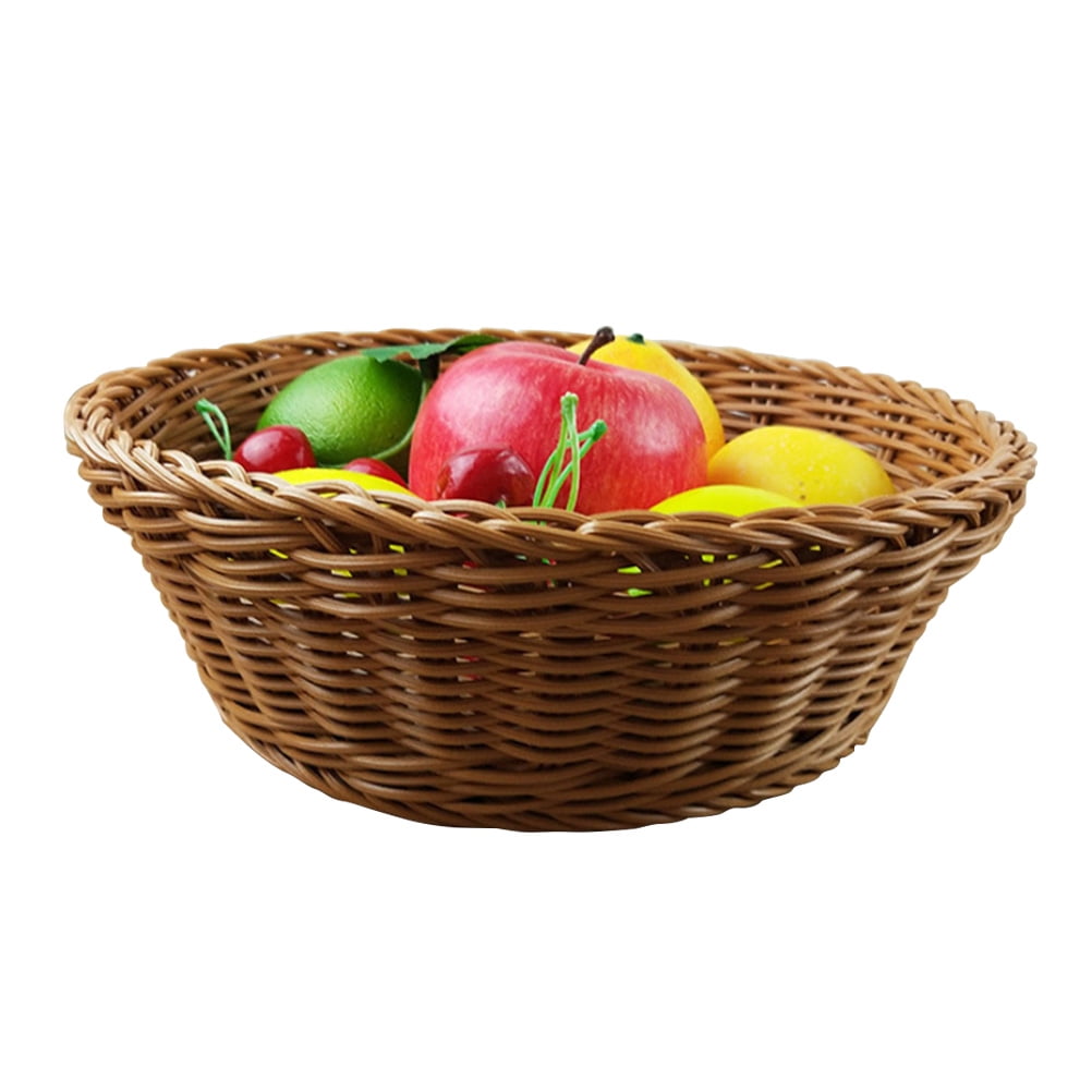 Basket Serving Wicker Baskets Woven Fruit Rattan Bread Snacks Storage