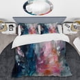 thumbnail image 2 of Designart "Abstract Burst Blue and Pink" Abstract Bedding Covert Set - Modern Blue Bed Set With 1 Shams, 2 of 6
