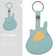 thumbnail image 2 of Miangastore Leather Pick Holder Keychain Mini Guitar Shape Plectrum Case Bag With Keychain (green), 2 of 9