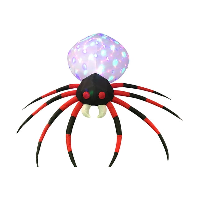 Decoraciones inflables de arañas de Halloween, 7.9 pies inflables para decoraciones de patio de Halloween con luces LED incorporadas para fiestas en el patio, decoración de Halloween (con soplador)